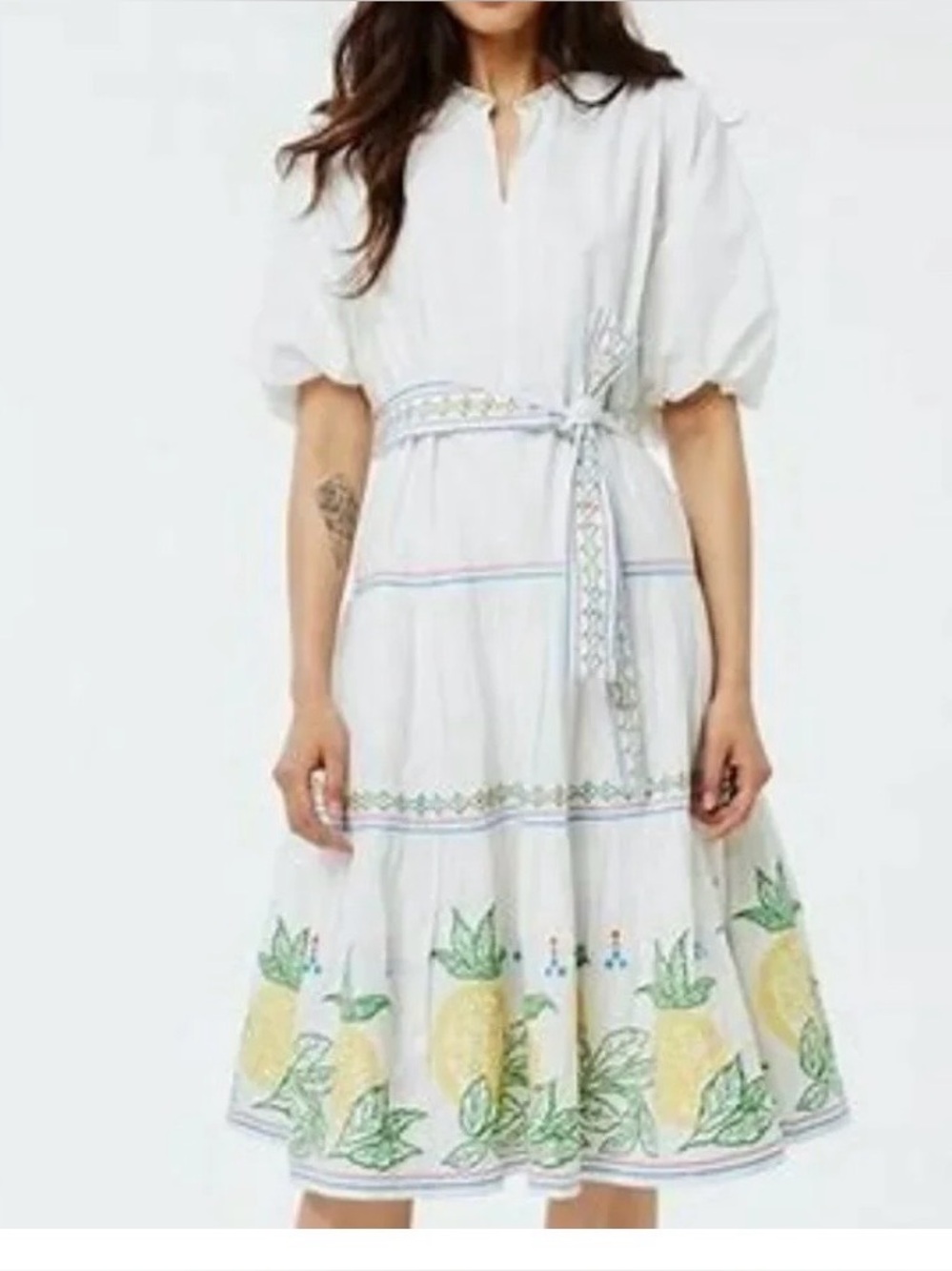 Roller Rabbit White Embroidered Maxi Dress NWT